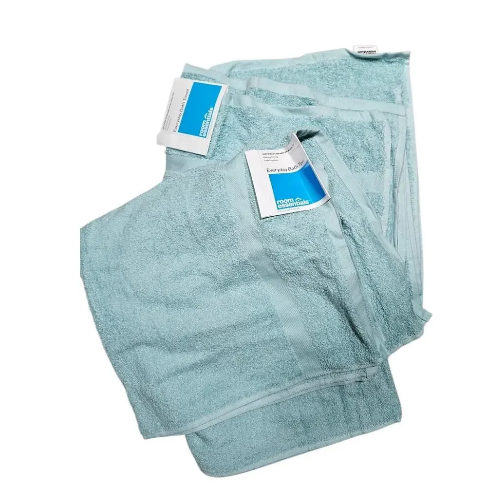 Room Essentials Everyday Bath Towel 27x52 Aqua Mint Set of 2 NWT